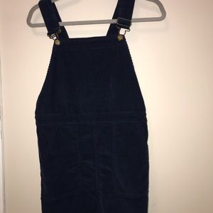 Corduroy Navy Blue Overall Dress